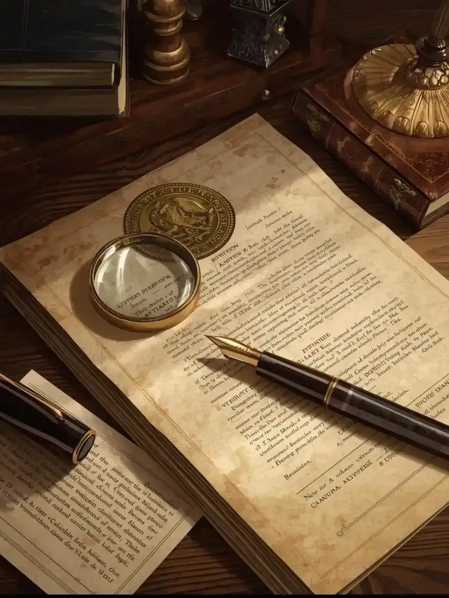 Documentos de patente con lupa y sello oficial del IMPI