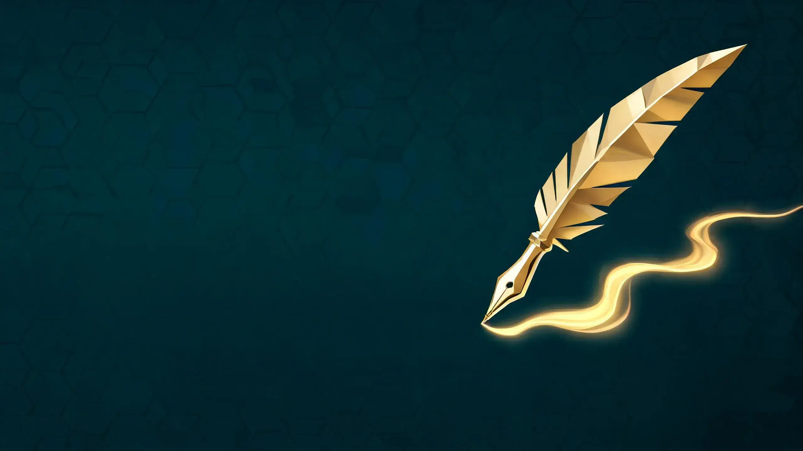 Golden quill pen writing light, copyright registration of creative works in Mexico before INDAUTOR