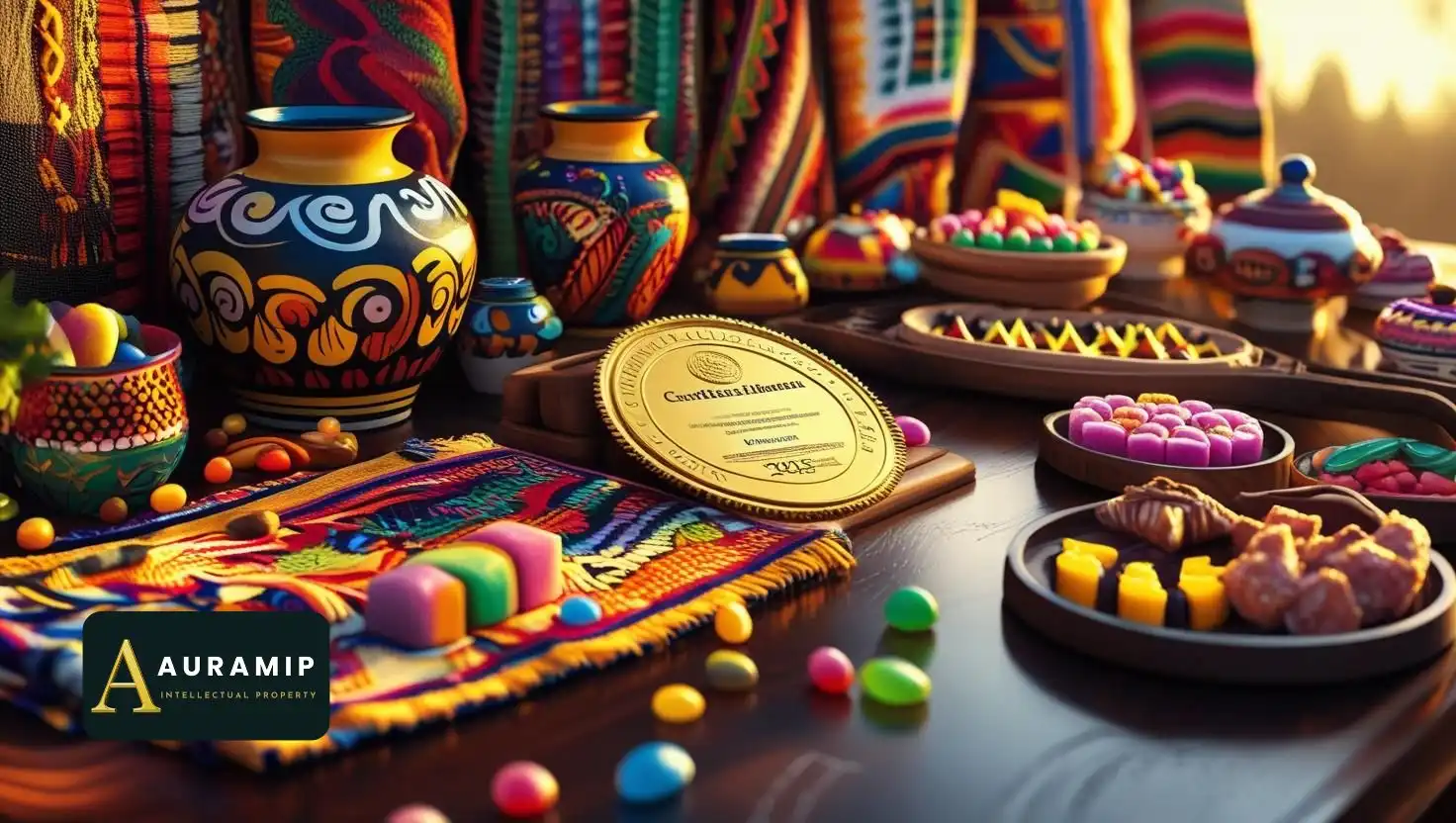 Indicaciones Geográficas Protegidas en México representadas por productos artesanales tradicionales con certificación oficial, incluyendo muñecas otomíes y artesanías regionales